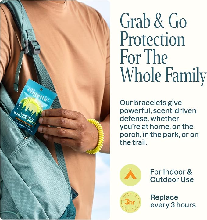 Cliganic 25 Pack Mosquito Repellent Bracelets for Adults & Kids - Natural DEET-Free Bands, Individually Wrapped - Image 9