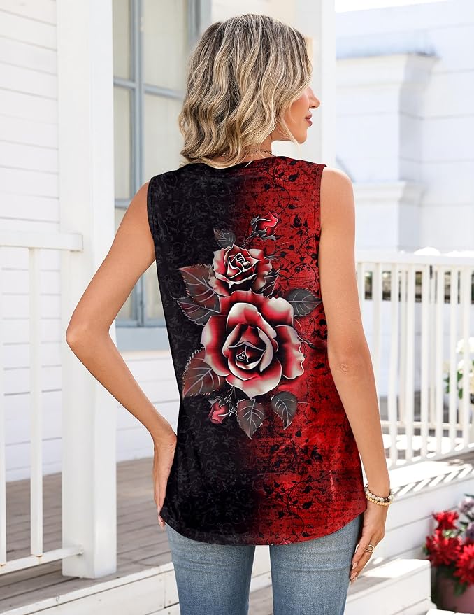 Zeagoo Tank Tops for Women 2026 Summer Top Henley Shirts Dressy Casual Loose Fit V-Neck Button Down Sleeveless Tshirt Blouse - Image 5