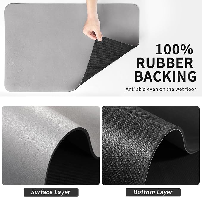 HotLive Coffee Mat - Absorbent Hide Stain Rubber Backed Dish Drying Mat for Kitchen Counter - Bar Mats for Countertops Accessories Fit Under Coffee Maker Espresso Machine - Image 6