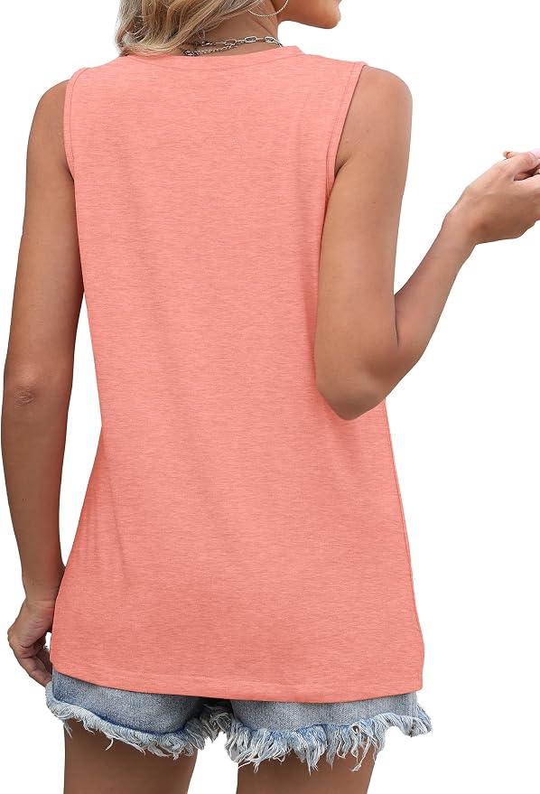 WIHOLL Women's Sleeveless Summer Crewneck Loose Fit Tank Tops - Image 5