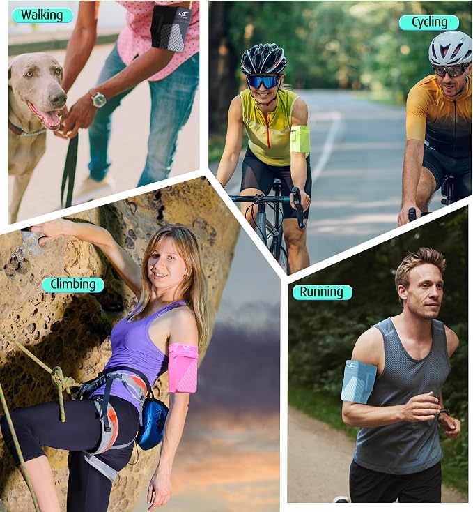 HiRui Universal Sports Armband Cell Phone Armband Sleeves Running Armband for Exercise Workout, Compatible with iPhone 17/17Plus/Pro/16/15/15Plus/14 Samsung Galaxy All Phones (X-Large, Blue) - Image 7