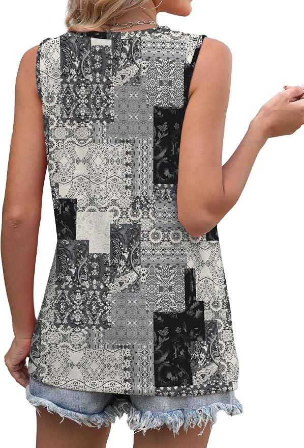 WIHOLL Women's Sleeveless Summer Crewneck Loose Fit Tank Tops - Image 4