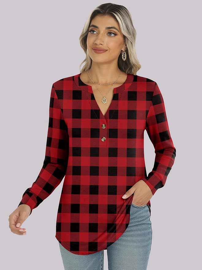 ANRABESS Women's Long Sleeve Shirts 2026 Spring Fashion Dressy Casual Tops Trendy Henley Blouses Cute Work Outfits Clothes - Image 6