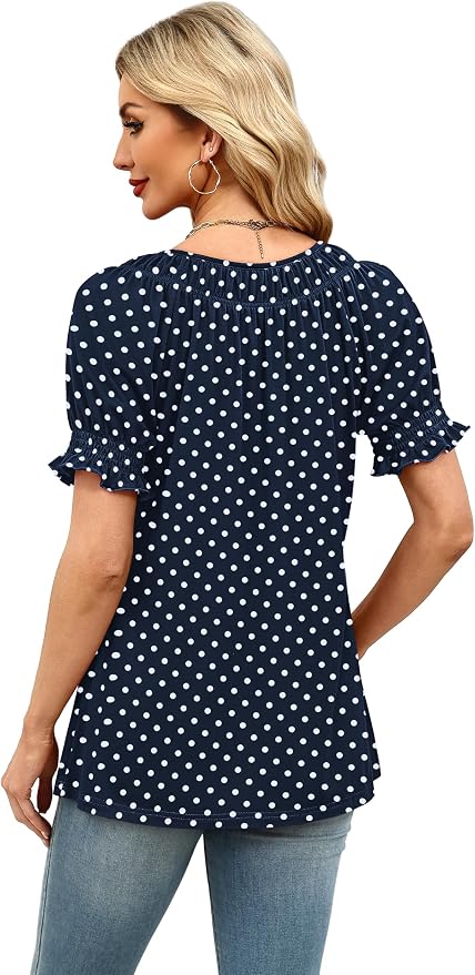 WIHOLL Womens Short Sleeve Square Neck Summer Tops Dressy Casual Blouses Trendy Clothes 2026 - Image 6