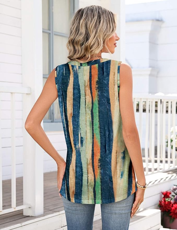 Zeagoo Tank Tops for Women 2026 Summer Top Henley Shirts Dressy Casual Loose Fit V-Neck Button Down Sleeveless Tshirt Blouse - Image 5