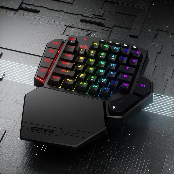 Redragon K585 PRO Wireless One-Handed RGB Gaming Keypad, 42-Key Layout | 0-Delay 2.4GHz Connection, On Board Macro Keys Keyboard, USB Pass-Through Port, Hot-Swap Socket, Detachable Wrist Rest - Image 8