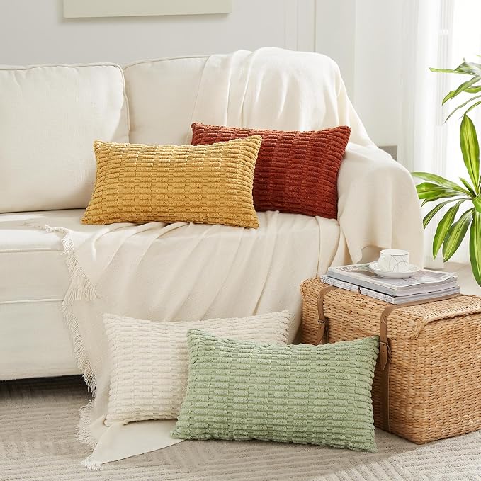 Fancy Homi 4 Packs Decorative Throw Pillow Covers for Living Room Couch Bed, Modern Farmhouse Boho Home Décor Accent Cushion Case, 24" x 12", Fall - Image 7
