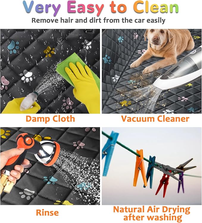URPOWER Dog Car Seat Cover for Pets 100% Waterproof Seat Cover Hammock 600D Heavy Duty Scratch Proof Nonslip Durable Soft Back Seat Covers for Full Size Trucks - Image 7