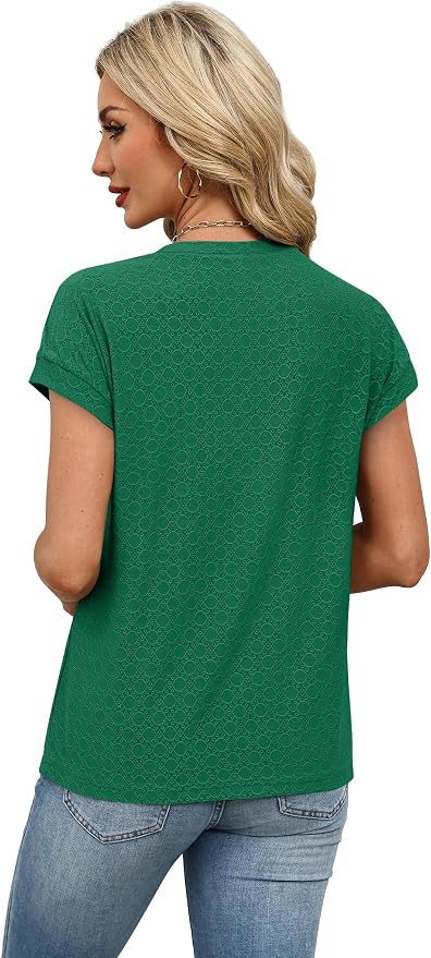 Alaroo Womens Summer Tops Short Sleeve Shirts Crew Neck Tshirt Cute Trendy Tunic Blouses (S-3XL) - Image 5