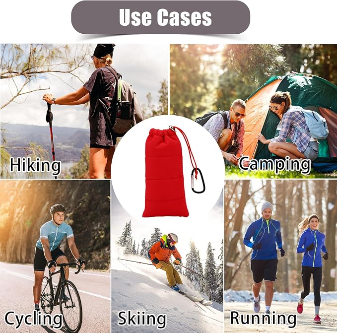 Lyreh Thermal Phone Pouch, Down Cotton Warm Phone Case Cover Bags with Buckle Prevents Freezing & Overheating Protector Cellphone Pouch Ideal for Outdoor Camping Hiking Skiing (Red) - Image 7