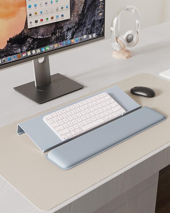 Laborio Computer Keyboard Wrist Rest, Keyboard Riser Stand for Desktop | Gray, Ergonomic Acrylic Keyboard Holder, Non-slip Wrist Pad, Pain Relief for Typing, Multiple Colors - Image 7