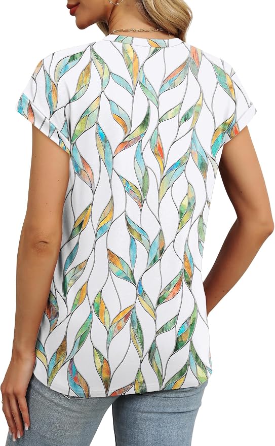 Alaroo Womens Summer Tops Short Sleeve Shirts Crew Neck Tshirt Cute Trendy Tunic Blouses (S-3XL) - Image 4
