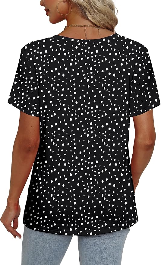 Alaroo Womens Summer Tops 2026 V Neck Short Sleeve Shirts Trendy Dressy Casual Vacation Outfits Printed - Image 4