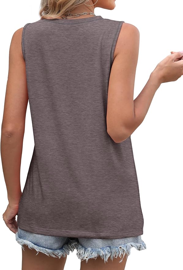 WIHOLL Women's Sleeveless Summer Crewneck Loose Fit Tank Tops - Image 4
