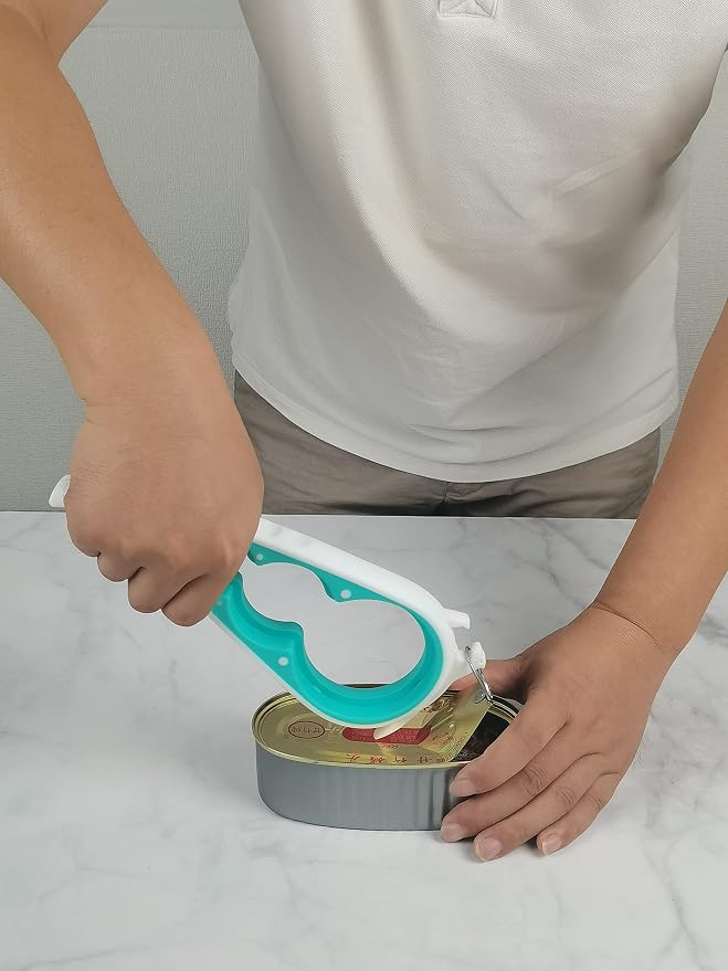 Otstar Jar Opener Bottle Opener and Can Opener for Weak hands, Seniors with Arthritis and Anyone with Low Strength, Mutil Jar Opener Get Lids Off Easily (White and Cyan) | Adjustable Lid Opener Effortlessly Opens Jars, Bottles & Pop-Top Cans, Great for... - Image 7