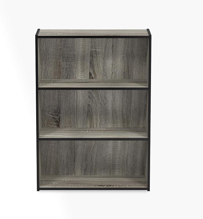 Furinno PASIR Book Shelf, 3-Tier Bookshelf, Storage Shelves Bookcase, 9.7 x 23.7 x 31.5, for Living Room, Bedroom, Home Office, French Oak - Image 7