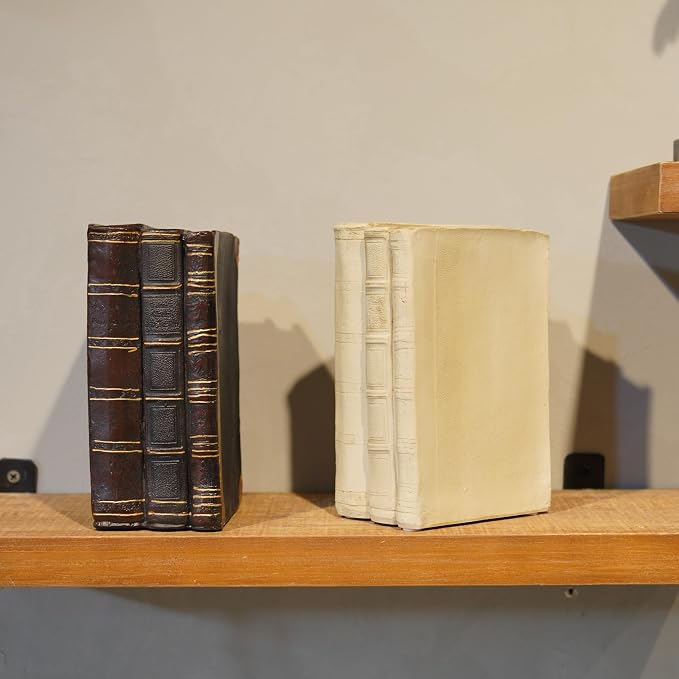 Decorative Books Coffee Table Books Decor - Resin Retro Classical Fake Decorative Books Set of 3 for Living Room, Office, Mantle Shelves Decor 4.2 * 2.7 * 6.2 Inch Guichifun - Image 9