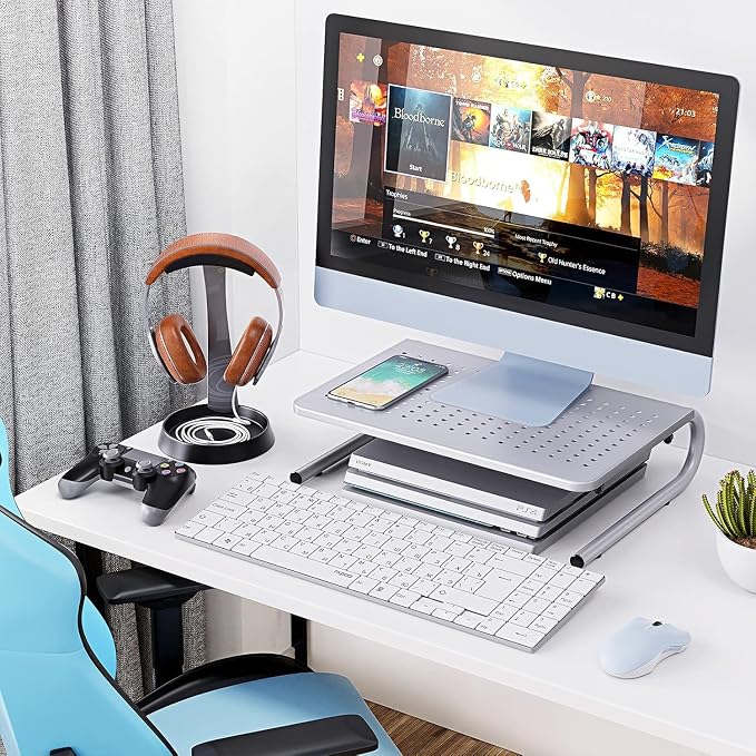 HUANUO Monitor & Laptop Stand - Metal Vented Riser for Screen, Laptops, Printers - Home & Office - Image 6