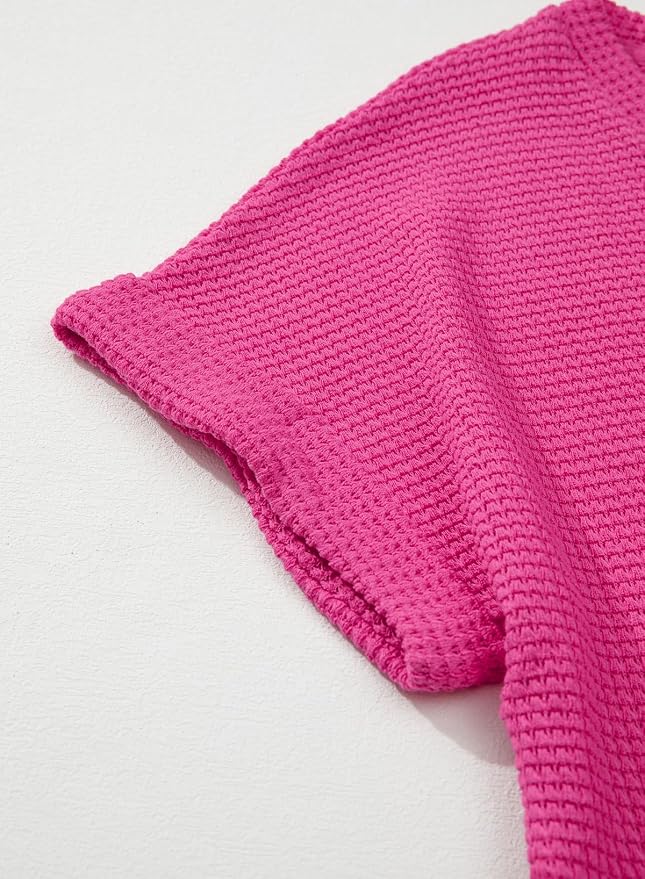 Dokotoo Womens Waffle Knit Tops 2026 Spring Summer V Neck Shirts Casual Trendy Women's Blouses Basic Tee - Image 5