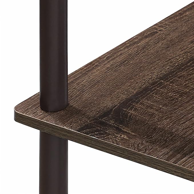 Furinno TURN-N-TUBE Storage Shelves, 3-Tier Book Shelf, Corner Shelf, Toolless Open Shelves, for Organization and Storage, Living Room, Garage, Home Office, Walnut - Image 8