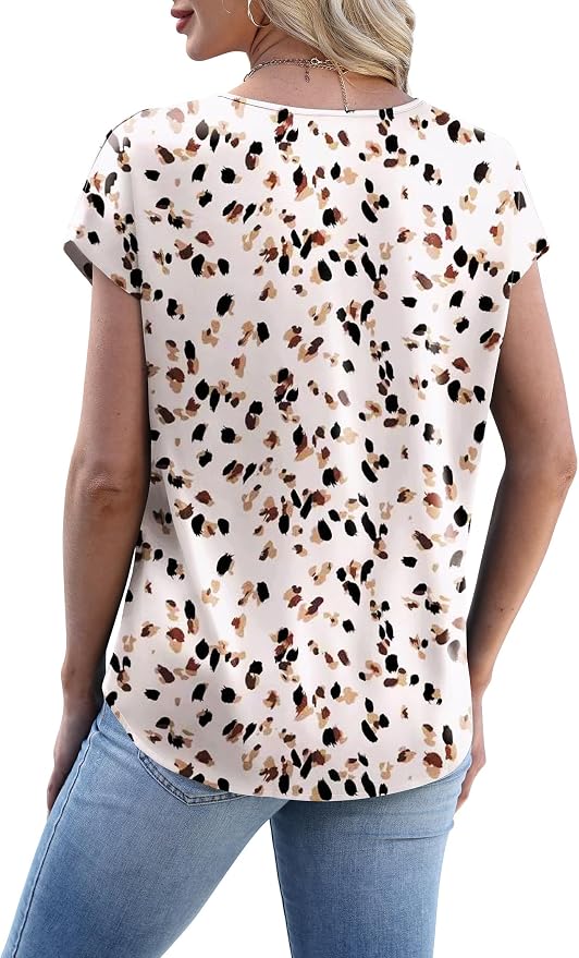 WIHOLL Womens Satin Summer Tops Cap Short Sleeve Blouses V Neck Shirts Business Casual Outfits Fashion Clothing 2026 - Image 6