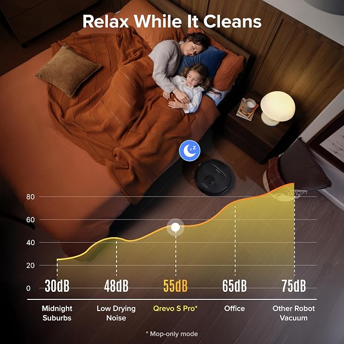 roborock 2026 New Qrevo S Pro Robot Vacuum and Mop, 18,500Pa Suction | Multifunctional Dock with 167℉ Mop Self-Cleaning, Smart Obstacle Avoidance, Anti-Tangle Brush, Liftable Spinning Mop, Black - Image 9