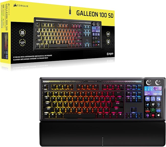Corsair Galleon 100 SD RGB Mechanical Wired Gaming Keyboard – QWERTY US, Stream Deck-Integrated, Pre-Lubed MLX Pulse Thocky Hotswappable PBT Double-Shot Switches, FlashTap SOCD, 8,000Hz – Black - Image 10
