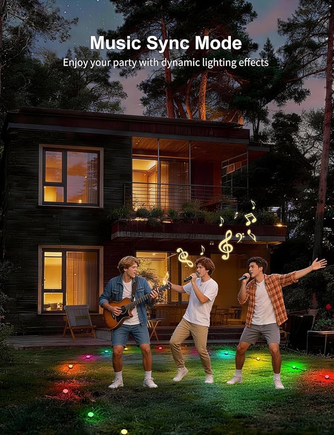APPECK Outdoor Ground Lights 16 Pack, 50FT RGBW Pathway Lights Wired | IP65 Waterproof Landscape Lights, Color Changing, 2200K Warm White, Garden Yard Lawn Walkway, Holiday Decor, Alexa Compatible - Image 9