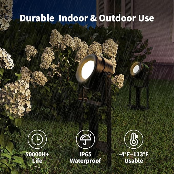 HISTAR Low Voltage Landscape Lighting with Bluetooth App Control & Remote, Outdoor Spot Lights for Fence Tree Pathway Lawn Decor, IP65 Waterproof All-in-One Permanent Outdoor Lights (8pack-RGBW) - Image 6