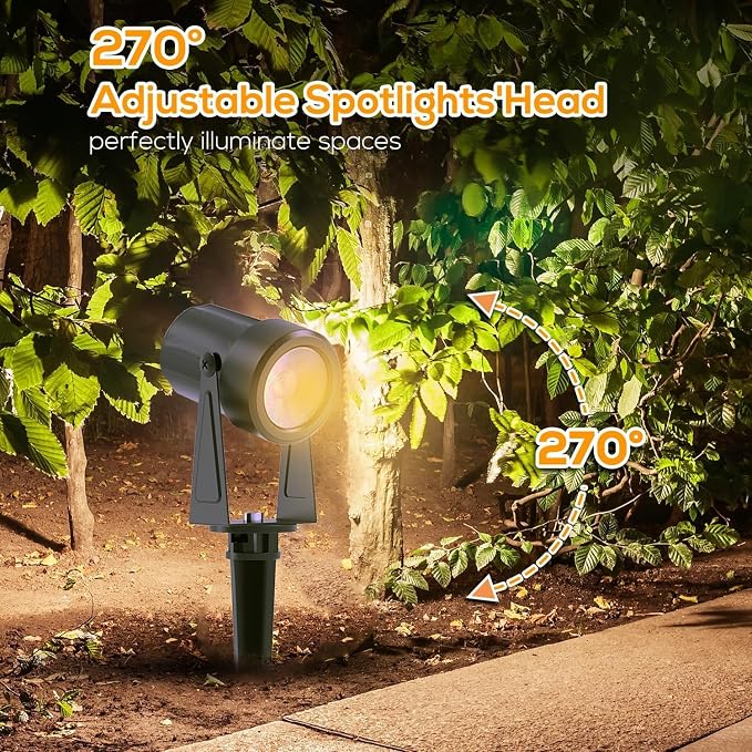 SUNTHIN Outdoor RGBW Landscape Lighting with Remote, Dusk to Dawn, 12 Pack | Outdoor LED Landscape Lighting with Remote Control, Color Changing Yard Lights, IP65 Waterproof for Garden, Trees, Lawn - Image 8