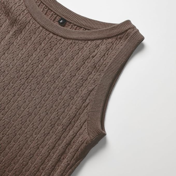 Arach&Cloz Women's Wool Blend Sweaters Non See Through Summer Business Casual Tank 2026 - Image 6