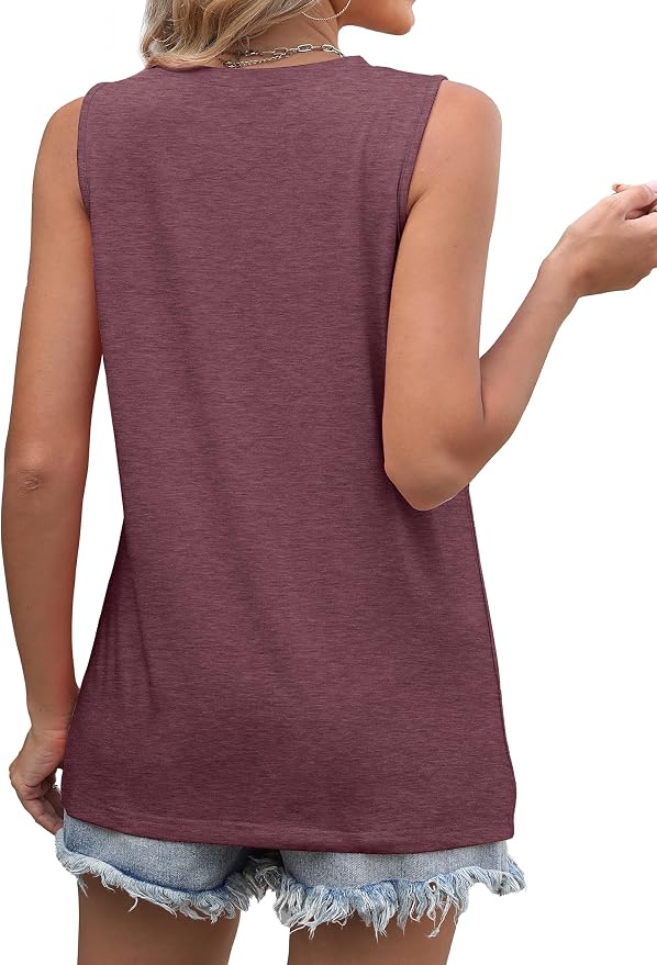 WIHOLL Women's Sleeveless Summer Crewneck Loose Fit Tank Tops - Image 5