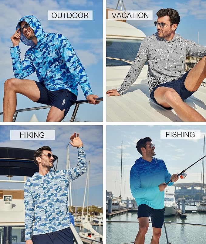 ZITY Men's Sun Protection Shirts Long Sleeve Rash Guard Hoodie UV UPF 50+ Fishing Running Athletic Sweatshirts - Image 6