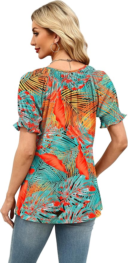 WIHOLL Womens Short Sleeve Square Neck Summer Tops Dressy Casual Blouses Trendy Clothes 2026 - Image 6