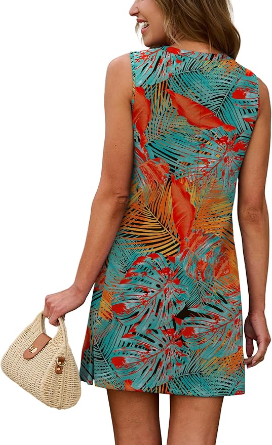 WIHOLL Casual Dresses for Women Crewneck Sleeveless Tank Dress Summer Spring Boho Vacation Clothes - Image 5