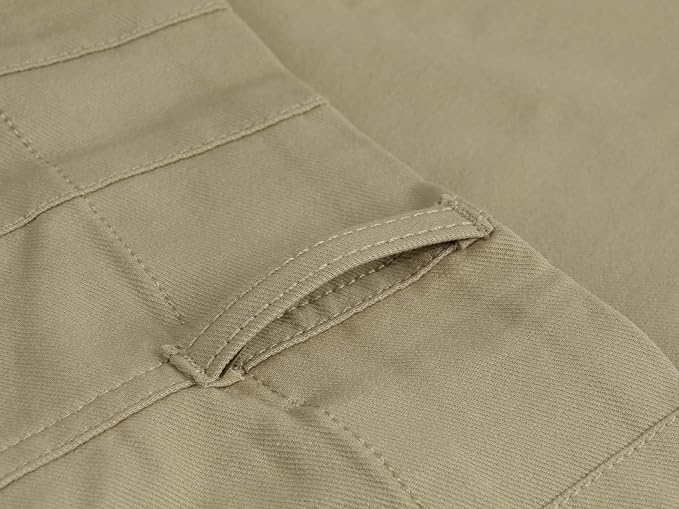 miduo Womens High Waisted Cropped Wide Leg Stretchy Straight Pants Trousers with Pockets - Image 7