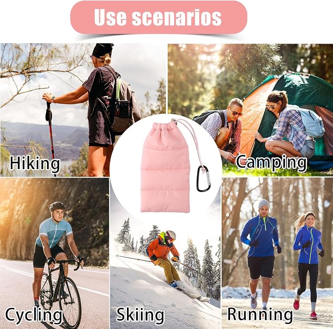 Lyreh Thermal Phone Case with Carabiner, Universal Cellphone Pouch to Prevent Freezing and Overheating, Insulated Warm Phone Cover Bags Extend Battery Life for Outdoor Sports Lovers Gifts (Pink) - Image 7