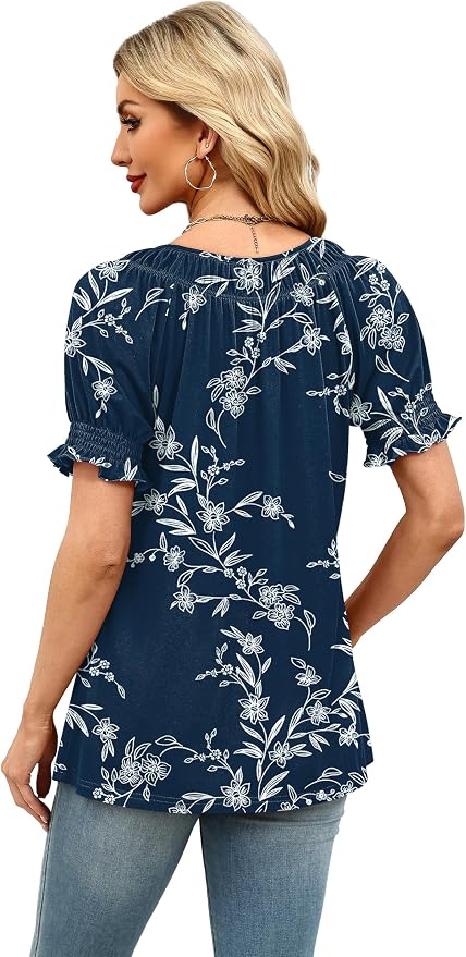 WIHOLL Womens Short Sleeve Square Neck Summer Tops Dressy Casual Blouses Trendy Clothes 2026 - Image 6