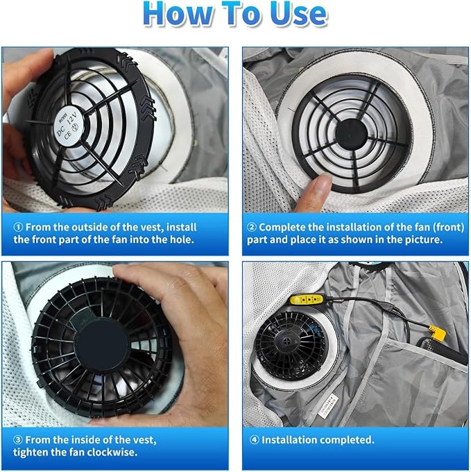 Cooling Vest with 30,000mAh Battery Pack,2 High-Speed Cooling Fans Jacket Air Conditioned Workwear for Summer - Image 7