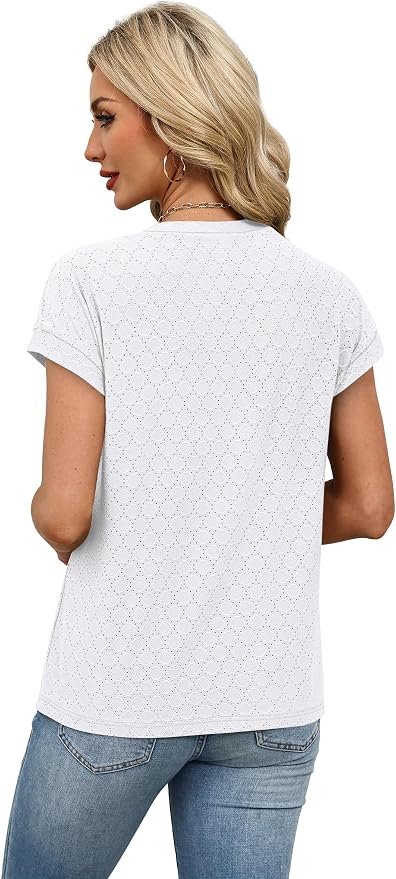 Alaroo Womens Summer Tops Short Sleeve Shirts Crew Neck Tshirt Cute Trendy Tunic Blouses (S-3XL) - Image 5