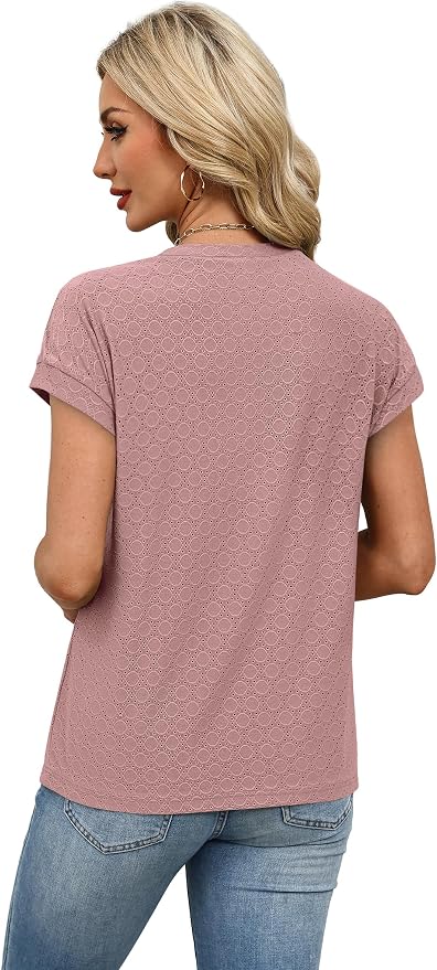 Alaroo Womens Summer Tops Short Sleeve Shirts Crew Neck Tshirt Cute Trendy Tunic Blouses (S-3XL) - Image 5
