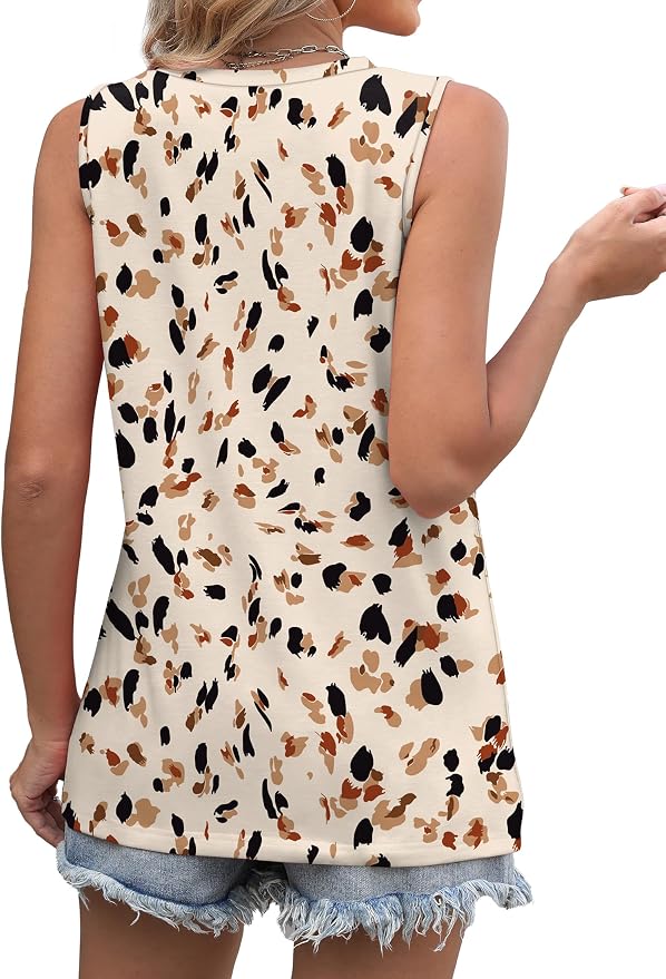 WIHOLL Women's Sleeveless Summer Crewneck Loose Fit Tank Tops - Image 4