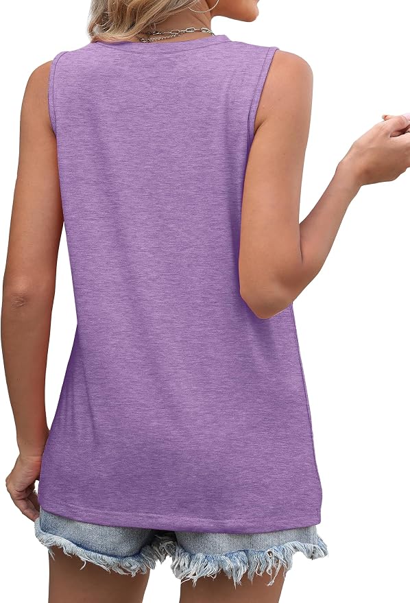 WIHOLL Women's Sleeveless Summer Crewneck Loose Fit Tank Tops - Image 5