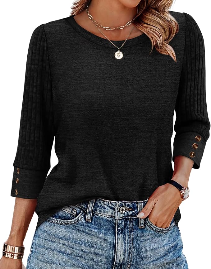 WIHOLL 3/4 Length Sleeve Womens Tops Sweaters Shirts Lightweight Spring Outfits 2026 Winter Clothing S-2XL - Image 5
