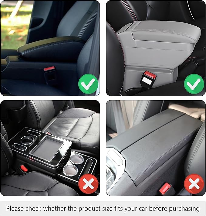 Stacool Upgraded Car Center Console Cover with Rhinestones,Microfiber Leather Car Armrest Cover Cushion with 2 Storage Bags,Universal Cars Armrest Storage Box as Cars Interior Accessories - Image 7