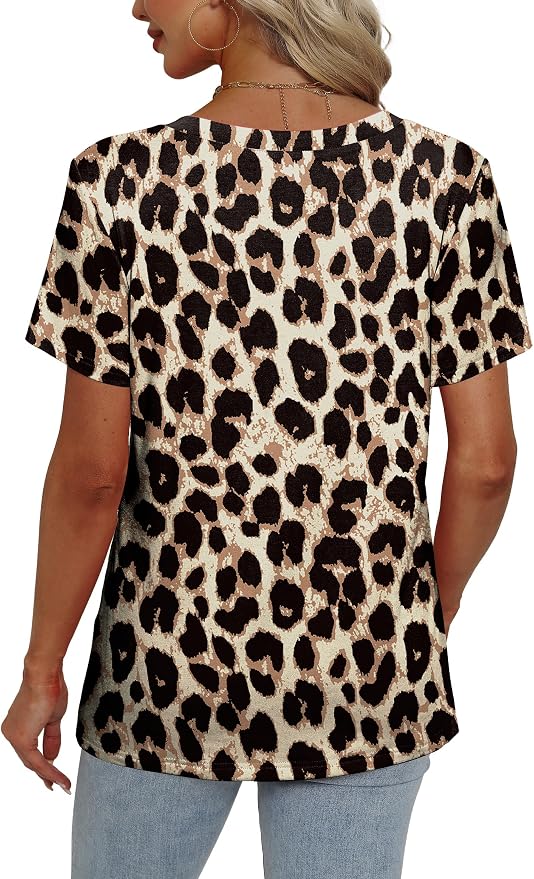 Alaroo Womens Summer Tops 2026 V Neck Short Sleeve Shirts Trendy Dressy Casual Vacation Outfits Printed - Image 4