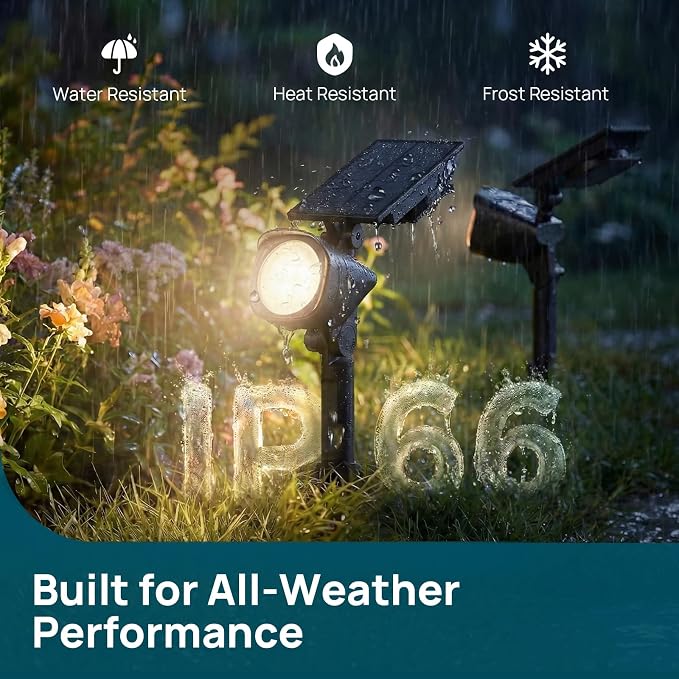 Linkind Smart Solar Lights Outdoor Waterproof SL6C, Dual-Ring Solar&USB Charging Solar Spotlights Outdoor Waterproof IP66, Color Changing Spot Light for Yard, Tree, Landscape, House, 1 Pack - Image 9