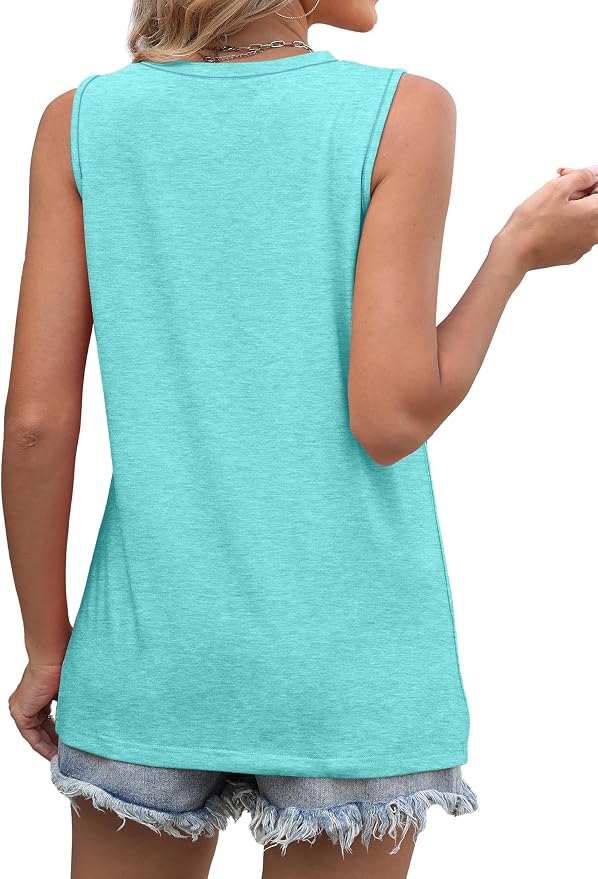 WIHOLL Women's Sleeveless Summer Crewneck Loose Fit Tank Tops - Image 4