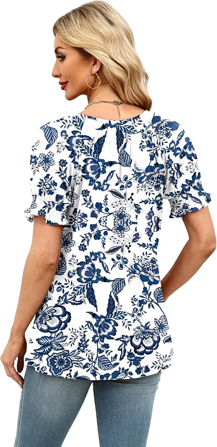 WIHOLL Womens Short Sleeve Square Neck Summer Tops Dressy Casual Blouses Trendy Clothes 2026 - Image 6