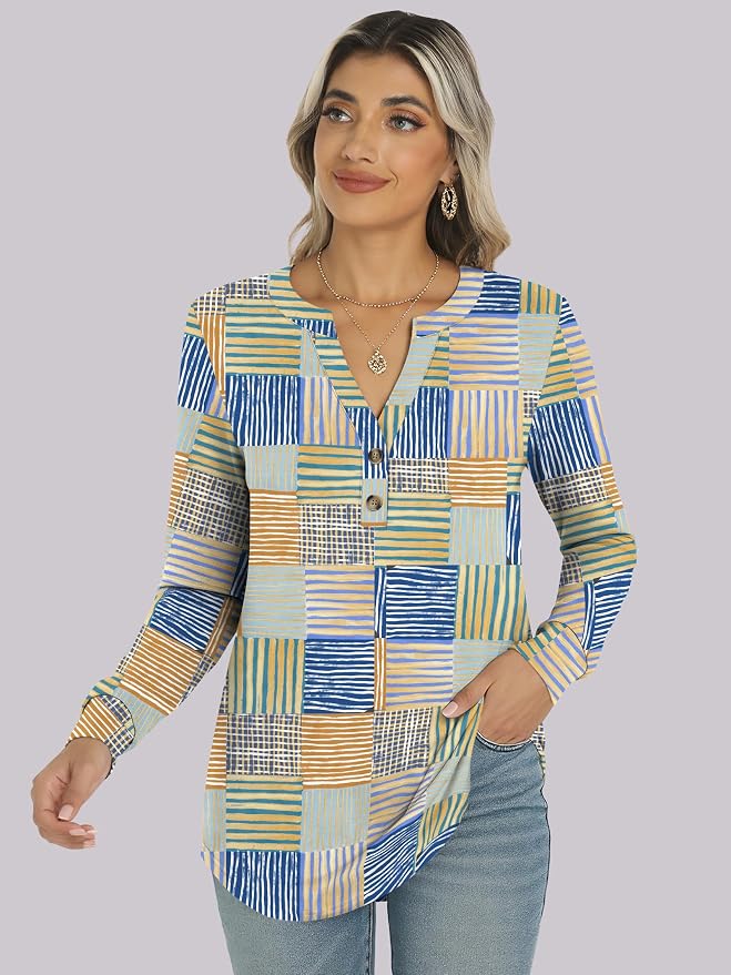 ANRABESS Women's Long Sleeve Shirts 2026 Spring Fashion Dressy Casual Tops Trendy Henley Blouses Cute Work Outfits Clothes - Image 6